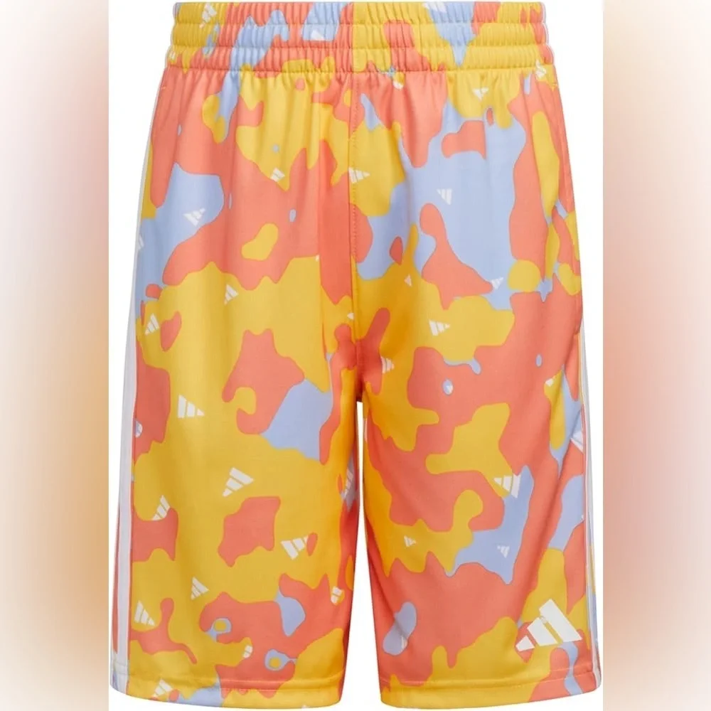 Adidas Boys AEROREADY Elastic Waistband Camo Shorts Size Large